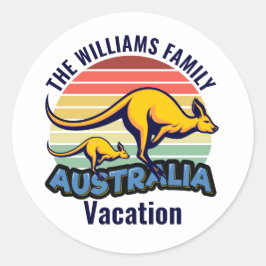 Australië reis Schattige Kangaroo Sunset Custom Ronde Sticker