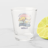 Australië reis Schattige Kangaroo Sunset Custom Shot Glas (Achterkant)