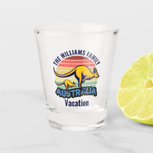 Australië reis Schattige Kangaroo Sunset Custom Shot Glas