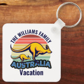 Australië reis Schattige Kangaroo Sunset Custom Sleutelhanger (Achterkant)