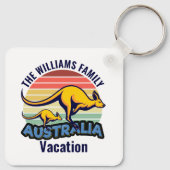 Australië reis Schattige Kangaroo Sunset Custom Sleutelhanger (Achterkant)
