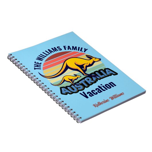 Australië reis Schattige Kangaroo Sunset Custom Tr Notitieboek (Rechterzijde)