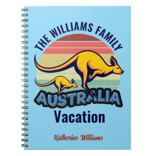 Australië reis Schattige Kangaroo Sunset Custom Tr Notitieboek