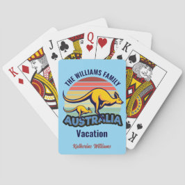 Australië reis Schattige Kangaroo Sunset Custom Tr Pokerkaarten
