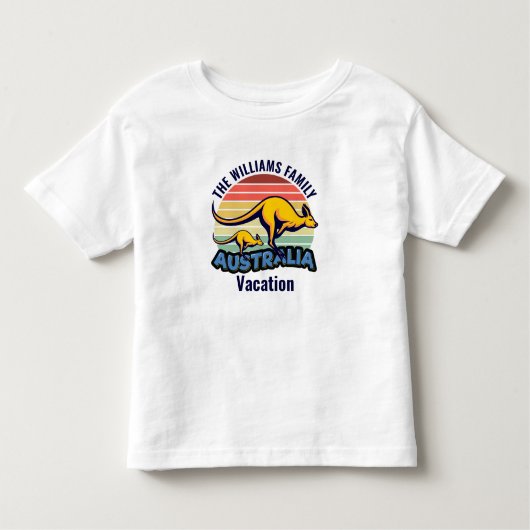 Australië Reis Schattige Kangoeroe Gepersonaliseer Kinder Shirts (Voorkant)