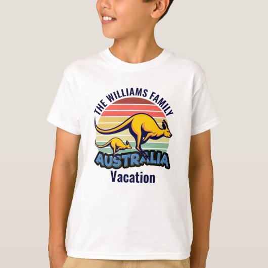 Australië reis Schattigee Kangaroo Sunset Custom K T-shirt (Voorkant)