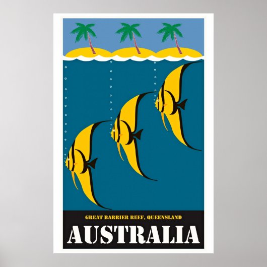  Australië - reisillustratie Poster (Voorkant)