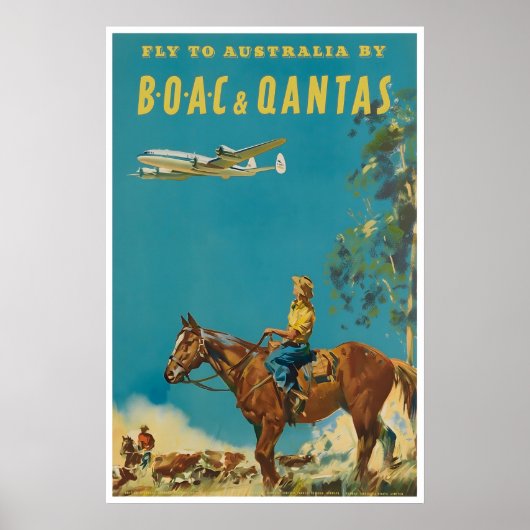 Australië Reisposter Australische Kunst BOAC Poster (Voorkant)