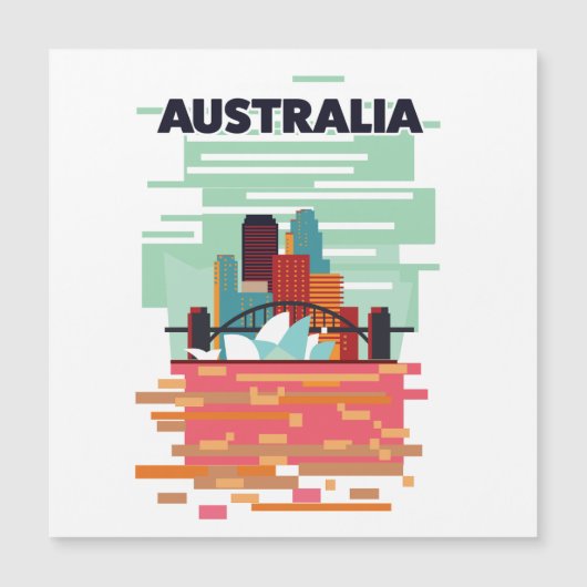 Australië Reisposter Magnetische Uitnodiging (Voorkant)
