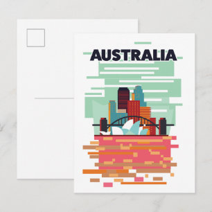 Australië Reisposter Uitnodiging Briefkaart