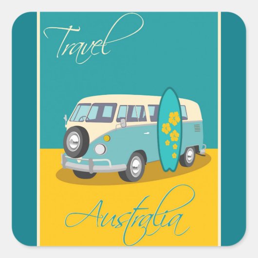 Australië:reisticker Vierkante Sticker (Voorkant)