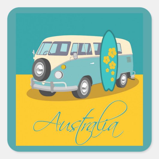 Australië:reisticker Vierkante Sticker (Voorkant)