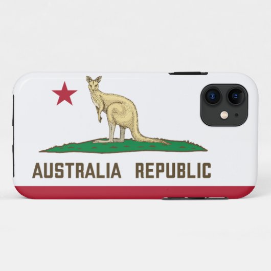 Australië Republiek Californië-vlag Kangaroo Case-Mate iPhone Case (Achterkant (horizontaal))