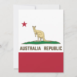 Australië Republiek Californië-vlag Kangaroo Kaart