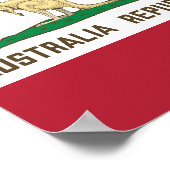 Australië Republiek Californië-vlag Kangaroo Poster (Hoek)