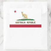 Australië Republiek Californië-vlag Kangaroo Rechthoekige Sticker (Tas)