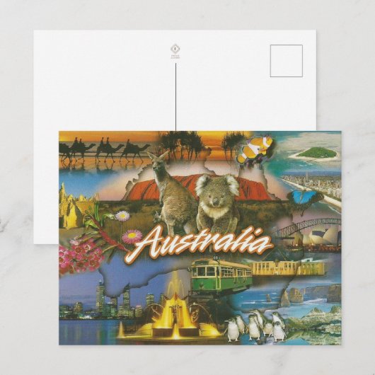 Australië Retro Tourist Briefkaart | oldtimerreis (Voorkant / Achterkant)