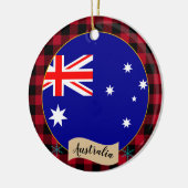 Australië, Rode buffels en Australische vlag Keramisch Ornament (Links)