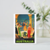 Australië, romantisch avondfeest, vintage-reis briefkaart (Staand voorkant)