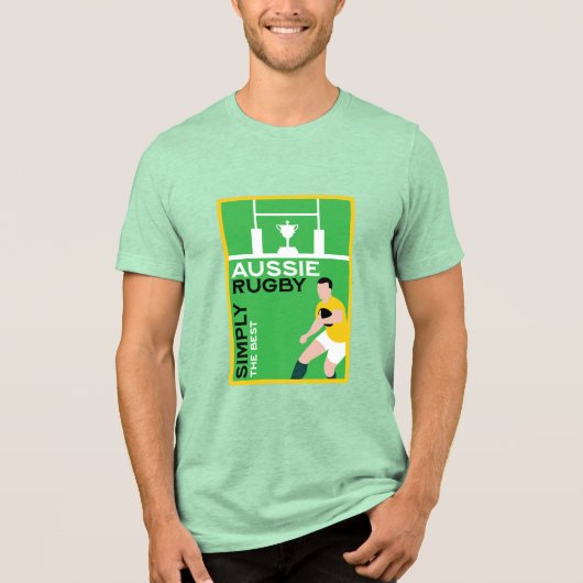 Australië Rugby Player Tri-Blend Shirt (Voorkant)