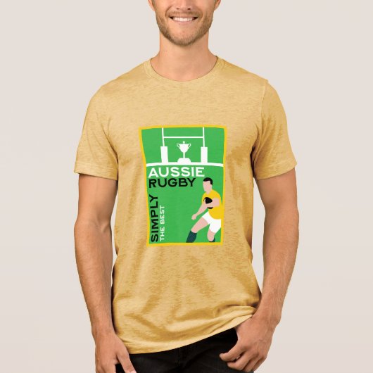 Australië Rugby Player Tri-Blend Shirt (Voorkant)