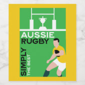 Australië Rugby Player Wijn Etiket (Enkel label)
