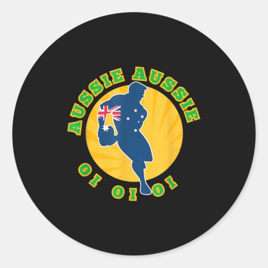 Australië Rugby, Wallabies Aussie Aussie Aussie Oi Ronde Sticker (Voorkant)