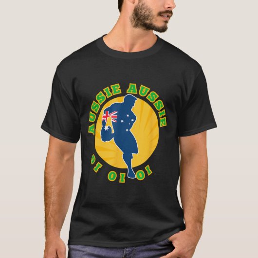 Australië Rugby, Wallabies Aussie Aussie Aussie Oi T-shirt (Voorkant)