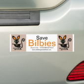 Australië - Save BILBIES - Bedreigd dier - Bumpersticker (Op auto)