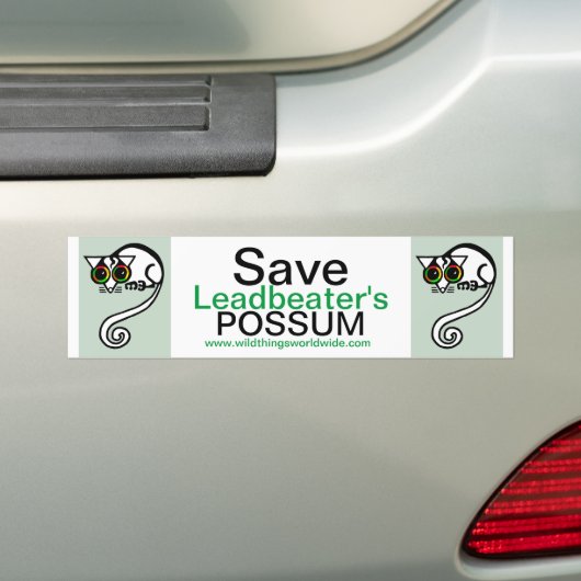 Australië - Save Leadbeater's POSSUM - Bedreigd Bumpersticker (Op auto)