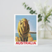 Australië, schapen aan de kust briefkaart (Staand voorkant)