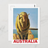 Australië, schapen aan de kust briefkaart (Voorkant / Achterkant)