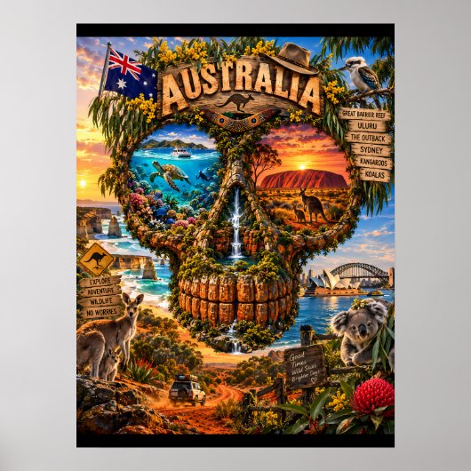 Australië Schedel Kunstprint | State of Mind Poster (Voorkant)