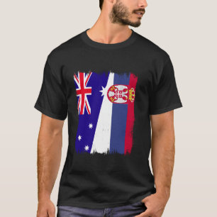 Australië Servië Halve Vlag Srbija Australische Se T-shirt