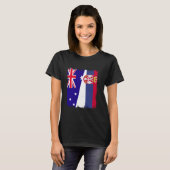 Australië Servië Halve Vlag Srbija Australische Se T-shirt (Voorkant volledig)