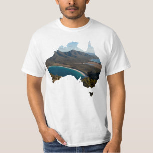 Australië Shape Wineglass Bay Tasmania Panorama T-shirt