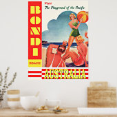Australië-Speelplaats van de Stille Oceaan, Bondi  Poster (Keuken)