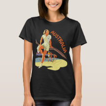 Australië Strand Meisje Retro Reizen