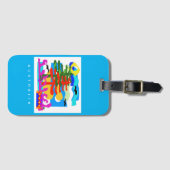 Australië - STRANDEN - Zon & Surf - Blauw Bagagelabel (Voorkant (horizontaal))