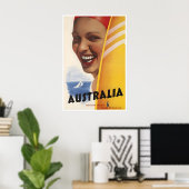 Australië Surfen Kunst Reisposter Australische Poster (Thuiskantoor)