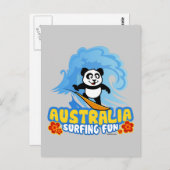 Australië Surfing Panda Briefkaart (Voorkant / Achterkant)