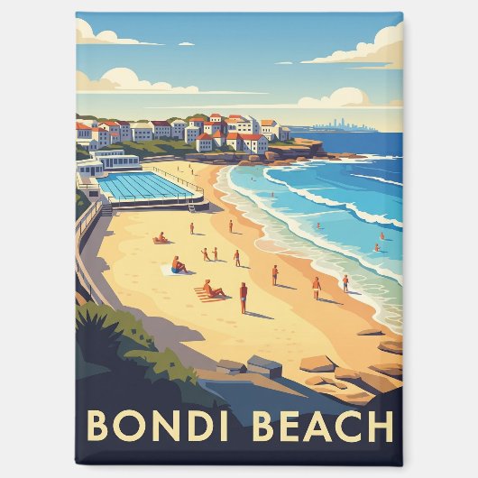 Australië Sydney Bondi Beach Briefkaart Magneet (Voorkant)