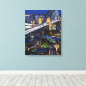 Australië, Sydney, het Rocks gebied, de haven van Canvas Afdruk (Insitu (Houten vloer))