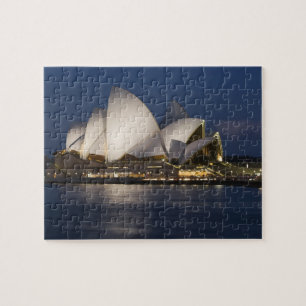 Australië, Sydney. Operahuis 's nachts aan Legpuzzel