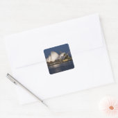 Australië, Sydney. Operahuis 's nachts op Vierkante Sticker (Envelop)