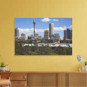 Australië, Sydney, Potts Point. Sydney silhouet. Canvas Afdruk (Insitu (Woonkamer))