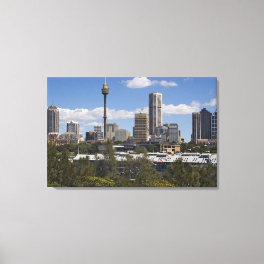 Australië, Sydney, Potts Point. Sydney silhouet. Canvas Afdruk (Voorkant)