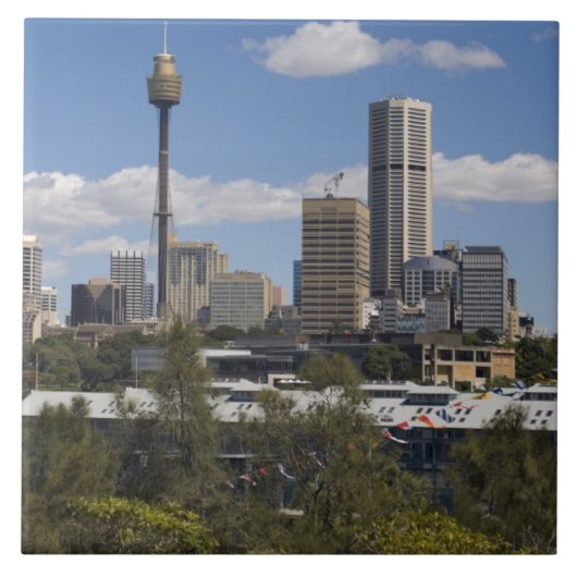 Australië, Sydney, Potts Point. Sydney silhouet. Tegeltje (Voorkant)