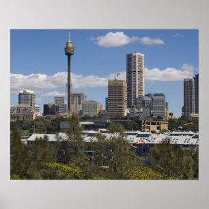 Australië, Sydney, Potts Point. Sydney skyline. Poster