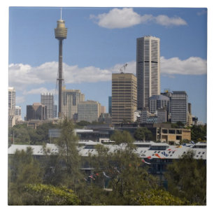 Australië, Sydney, Potts Point. Sydney skyline. Tegeltje